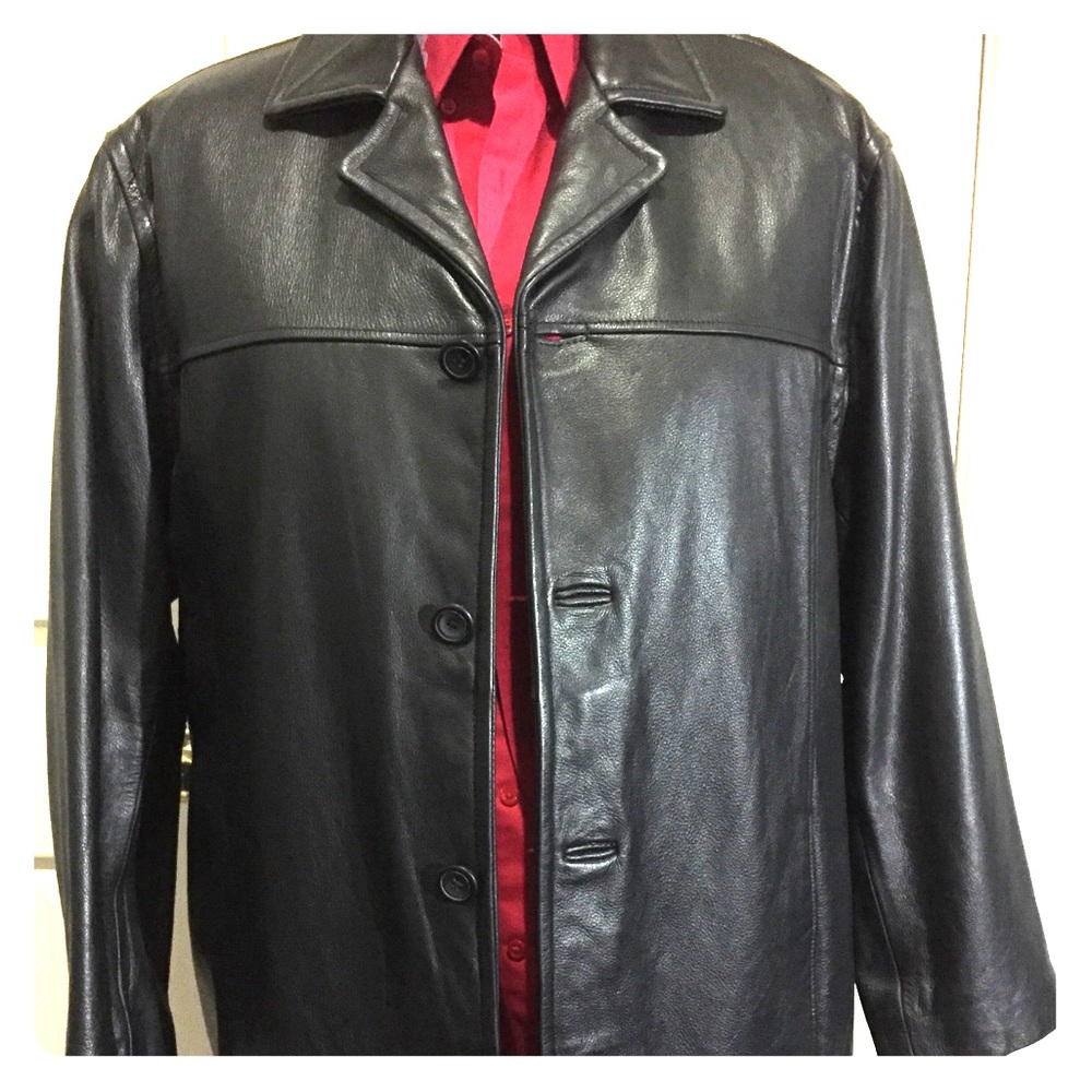 Men’s John Ashford Black Leather Coat